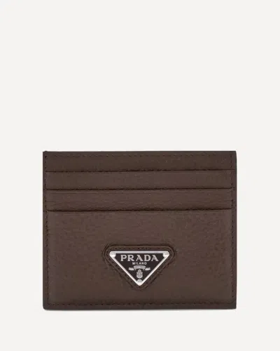 Prada Brown Calf Leather Cardholder