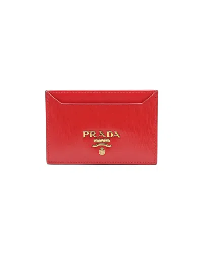 Prada Card Holder In Red