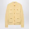 Prada Multiple-pockets Cashmere Cardigan In Cream