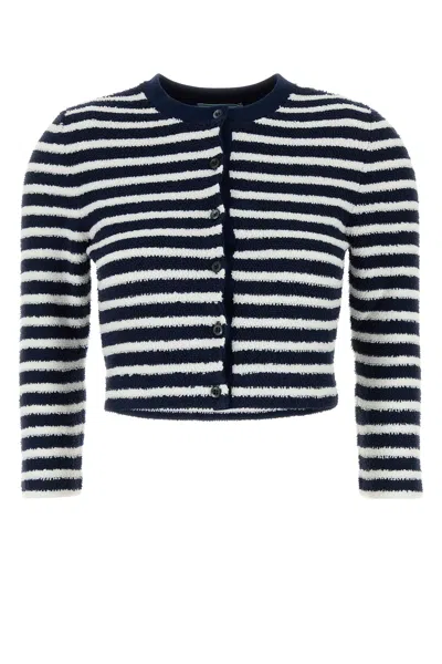 Prada Cardigan In Bouclé Ricamato Donna