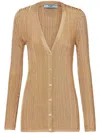 PRADA PRADA CARDIGAN LAME` CLOTHING