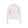 Prada Floral Pattern Long Sleeve Crew Neck Cardigan In Multi