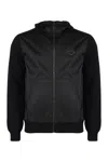 Prada Men's Cardigan With Nylon Frontal Panel In Black