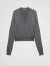Prada Wool Cardigan Sweaters And Cardigans Gray In Gray