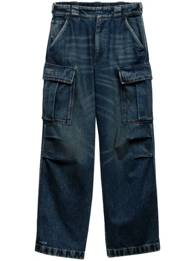 Prada Cargo Jeans In Blue