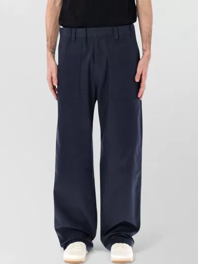 Prada Cargo Pants High Waist Wide Leg In Blue