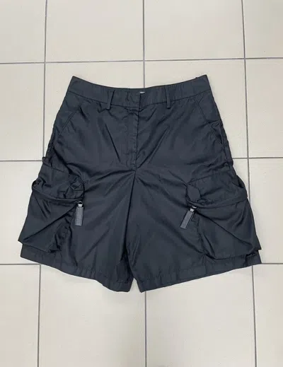 Pre-owned Prada Cargo Shorts 3d Pockets Anorak In Black