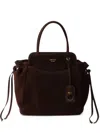 Prada Carry Medium Suede Bag In Brown
