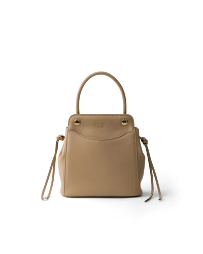 Prada Carry Mini Leather Handbag In Red