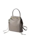 Prada Carry Mini Leather Handbag In Grey