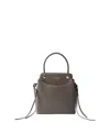 Prada Carry Mini Leather Handbag In Metallic