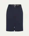 Prada Midi Skirt In Bleu