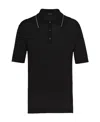 Prada Logo Embroidered Short Sleeved Polo Shirt In Black