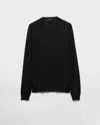 Prada Blue Cashmere Sweater In Black