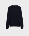 Prada Cashmere And Silk Crew-neck Sweater In Blue