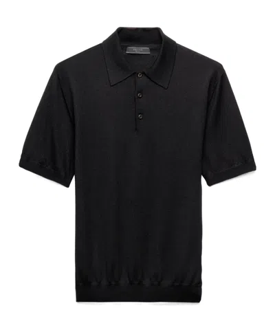 Prada Poloshirt Aus Kaschmir Und Seide In Schwarz