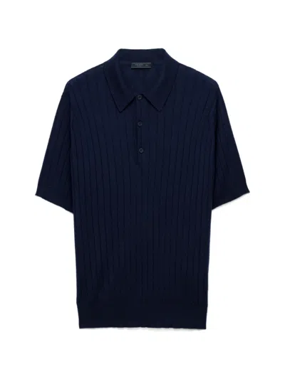 Prada Cashmere And Silk Polo Shirt In Black