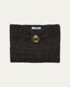 Prada Wool And Cashmere Bandeau Top With Brooch In Multi