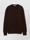 Prada Wool And Cashmere Crew-neck Sweater Clothing In Brown