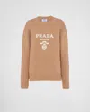 Prada Wool And Cashmere Crew-neck Sweater In Brown