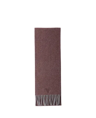 Prada Cashmere And Wool Scarf In Brown