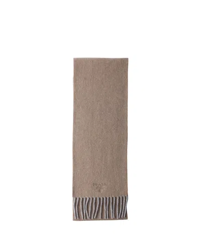 Prada Cashmere And Wool Scarf In Neutral
