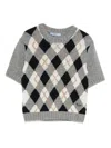 Prada Cashmere Argyle Knit T-shirt In Multi