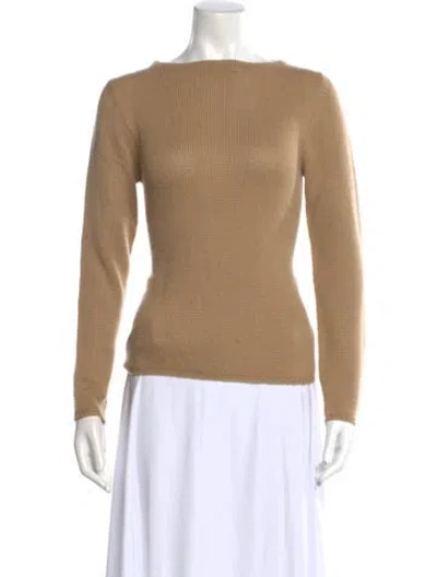 Pre-owned Prada Cashmere Bateau Neckline Sweater In Neutral