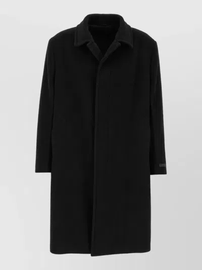 Prada Cashmere Blend Coat In Black