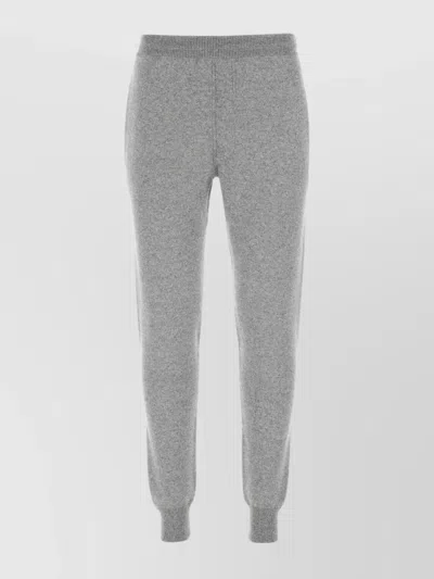 Prada Cashmere Blend Joggers Embroidered Detail In Gray
