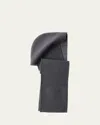 Prada Hooded Wool Scarf In F052n Grigio Bianco
