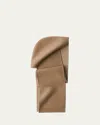 Prada Double Wool Hooded Scarf In F0824 Cammello Bianco