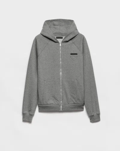 PRADA CASHMERE BLEND ZIPPER HOODIE