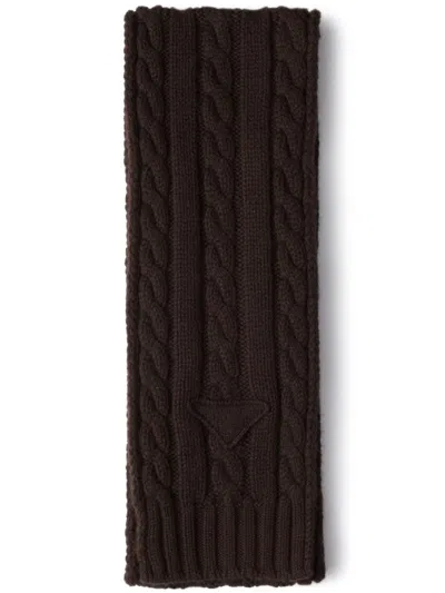 PRADA CASHMERE CABLE-KNIT SCARF