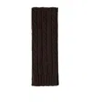 Prada Cashmere Cable-knit Scarf In Dark Brown