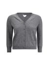 Prada V-neck Buttoned Cardigan In Gray