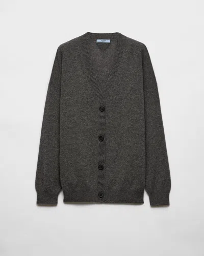 Prada Cashmere Cardigan In Black