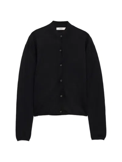 Prada Cashmere Cardigan In Black