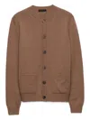 Prada Camel-coloured Cardigan In Cashmere In Brown