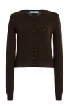Prada Cashmere Cardigan In Brown