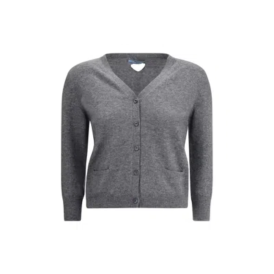 Prada Cashmere Cardigan In Gray