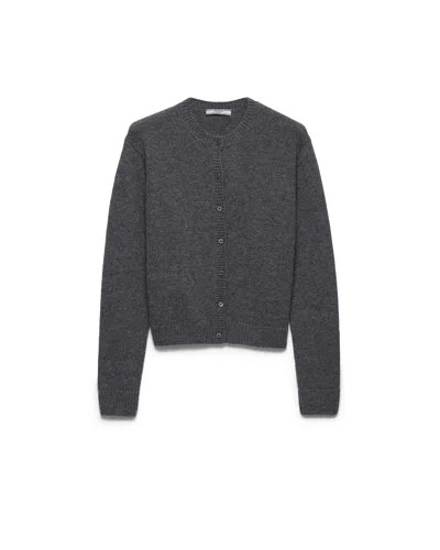 Prada Cashmere Cardigan In Gray