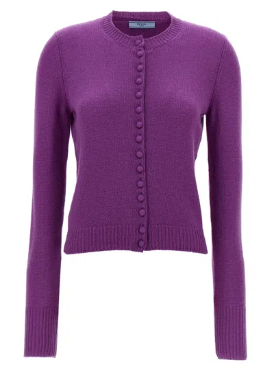 Prada Cashmere Cardigan Sweaters And Cardigans Purple