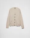 Prada Cashmere Oversized Cardigan In Wüstenbeige