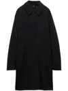 Prada Double Cashmere Overcoat In Black