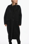 Prada Cashmere Coat With Flap Pockets In Black