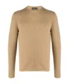 Prada Cashmere Crew Neck Jumper In Camel Brown