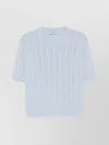 Prada Braided Re-cashmere Blue Top In Blue