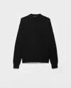 Prada Cashmere And Silk Crew-neck Sweater In Black