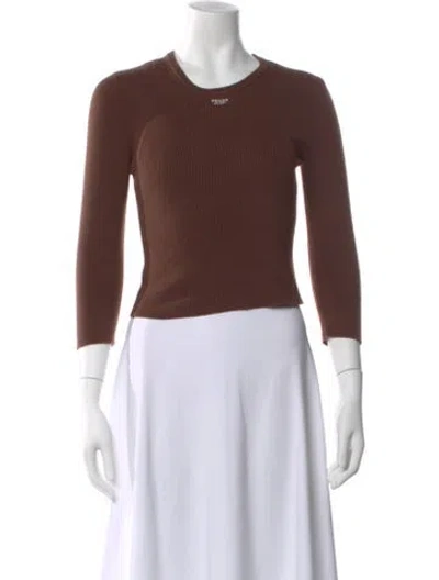 Pre-owned Prada Cashmere Crew Neck Sweater In Brown